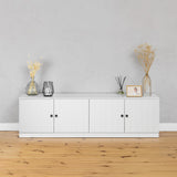 NNEDSZ BUCHAREST TV UNIT- WHITE - VJ PANEL - ROUND BLACK