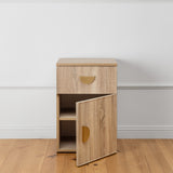 NNEDSZ PORTO BEDSIDE TABLE - NATURAL OAK - SLIM - HALF MOON BRASS