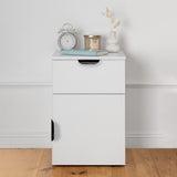NNEDSZ PORTO BEDSIDE TABLE - WHITE - SLIM - PULL BLACK