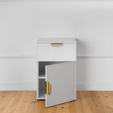 NNEDSZ PORTO BEDSIDE TABLE - WHITE - SLIM - PULL BRASS