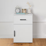 NNEDSZ PORTO BEDSIDE TABLE - WHITE - SLIM - OVAL BLACK