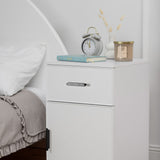 NNEDSZ PORTO BEDSIDE TABLE - WHITE - SLIM - OVAL BLACK