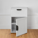 NNEDSZ PORTO BEDSIDE TABLE - WHITE - HAMPTONS - PULL BLACK
