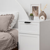 NNEDSZ PORTO BEDSIDE TABLE - WHITE - HAMPTONS - PULL BLACK