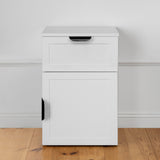 NNEDSZ PORTO BEDSIDE TABLE - WHITE - HAMPTONS - PULL BLACK