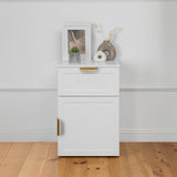 NNEDSZ PORTO BEDSIDE TABLE - WHITE - HAMPTONS - PULL BRASS