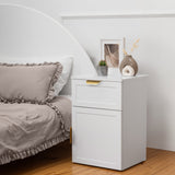 NNEDSZ PORTO BEDSIDE TABLE - WHITE - HAMPTONS - PULL BRASS