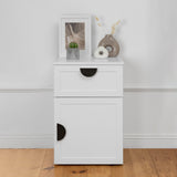 NNEDSZ PORTO BEDSIDE TABLE - WHITE - HAMPTONS - HALF MOON BLACK