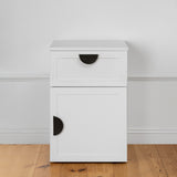 NNEDSZ PORTO BEDSIDE TABLE - WHITE - HAMPTONS - HALF MOON BLACK
