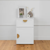 NNEDSZ PORTO BEDSIDE TABLE - WHITE - HAMPTONS - HALF MOON BRASS