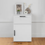 NNEDSZ PORTO BEDSIDE TABLE - WHITE - HAMPTONS - OVAL BLACK