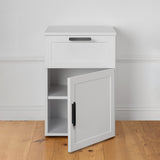 NNEDSZ PORTO BEDSIDE TABLE - WHITE - HAMPTONS - OVAL BLACK