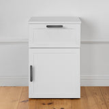 NNEDSZ PORTO BEDSIDE TABLE - WHITE - HAMPTONS - OVAL BLACK