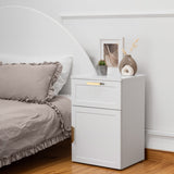 NNEDSZ PORTO BEDSIDE TABLE - WHITE - HAMPTONS - OVAL BRASS