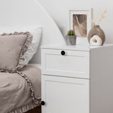 NNEDSZ PORTO BEDSIDE TABLE - WHITE - HAMPTONS - ROUND BLACK
