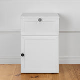 NNEDSZ PORTO BEDSIDE TABLE - WHITE - HAMPTONS - ROUND BLACK