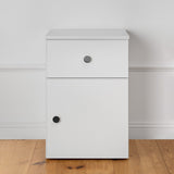 NNEDSZ PORTO BEDSIDE TABLE - WHITE - SLIM - ROUND BLACK