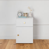 NNEDSZ PORTO BEDSIDE TABLE - WHITE - SLIM - ROUND BRASS