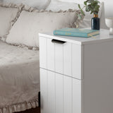 NNEDSZ PORTO BEDSIDE TABLE - WHITE - VJ PANEL - PULL BLACK