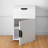 NNEDSZ PORTO BEDSIDE TABLE - WHITE - VJ PANEL - PULL BLACK