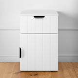 NNEDSZ PORTO BEDSIDE TABLE - WHITE - VJ PANEL - PULL BLACK