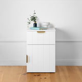 NNEDSZ PORTO BEDSIDE TABLE - WHITE - VJ PANEL - PULL BRASS