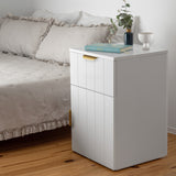 NNEDSZ PORTO BEDSIDE TABLE - WHITE - VJ PANEL - PULL BRASS