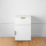 NNEDSZ PORTO BEDSIDE TABLE - WHITE - VJ PANEL - PULL BRASS