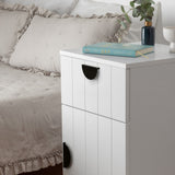 NNEDSZ PORTO BEDSIDE TABLE - WHITE - VJ PANEL - HALF MOON BLACK
