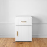 NNEDSZ PORTO BEDSIDE TABLE - WHITE - VJ PANEL - OVAL BRASS