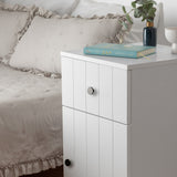 NNEDSZ PORTO BEDSIDE TABLE - WHITE - VJ PANEL - ROUND BLACK