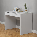NNEDSZ ODESSA DESK - WHITE - FLUTED - PULL BLACK