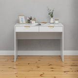 NNEDSZ ODESSA DESK - WHITE - FLUTED - PULL BRASS