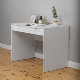 NNEDSZ ODESSA DESK - WHITE - FLUTED - PULL BRASS