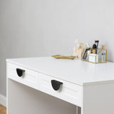 NNEDSZ ODESSA DESK - WHITE - HAMPTONS - HALF MOON BLACK