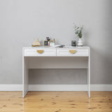 NNEDSZ ODESSA DESK - WHITE - HAMPTONS - HALF MOON BRASS