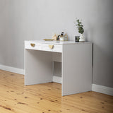 NNEDSZ ODESSA DESK - WHITE - HAMPTONS - HALF MOON BRASS