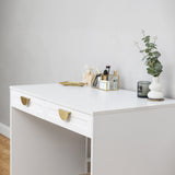 NNEDSZ ODESSA DESK - WHITE - HAMPTONS - HALF MOON BRASS
