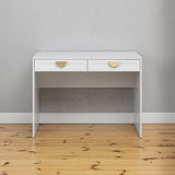 NNEDSZ ODESSA DESK - WHITE - HAMPTONS - HALF MOON BRASS