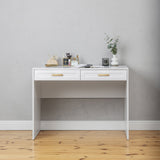 NNEDSZ ODESSA DESK - WHITE - HAMPTONS - OVAL BRASS