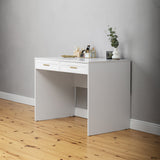 NNEDSZ ODESSA DESK - WHITE - HAMPTONS - OVAL BRASS