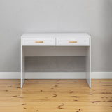 NNEDSZ ODESSA DESK - WHITE - HAMPTONS - OVAL BRASS