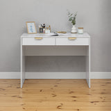 NNEDSZ ODESSA DESK - WHITE - SLIM - PULL BRASS