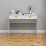 NNEDSZ ODESSA DESK - WHITE - SLIM - HALF MOON BRASS
