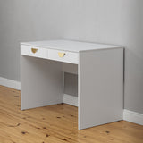 NNEDSZ ODESSA DESK - WHITE - SLIM - HALF MOON BRASS