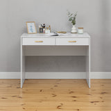 NNEDSZ ODESSA DESK - WHITE - SLIM - OVAL BRASS