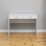 NNEDSZ ODESSA DESK - WHITE - SLIM - OVAL BRASS