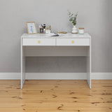 NNEDSZ ODESSA DESK - WHITE - SLIM - ROUND BRASS