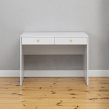 NNEDSZ ODESSA DESK - WHITE - SLIM - ROUND BRASS