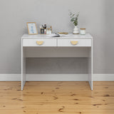 NNEDSZ ODESSA DESK - WHITE - VJ PANEL - HALF MOON BRASS
